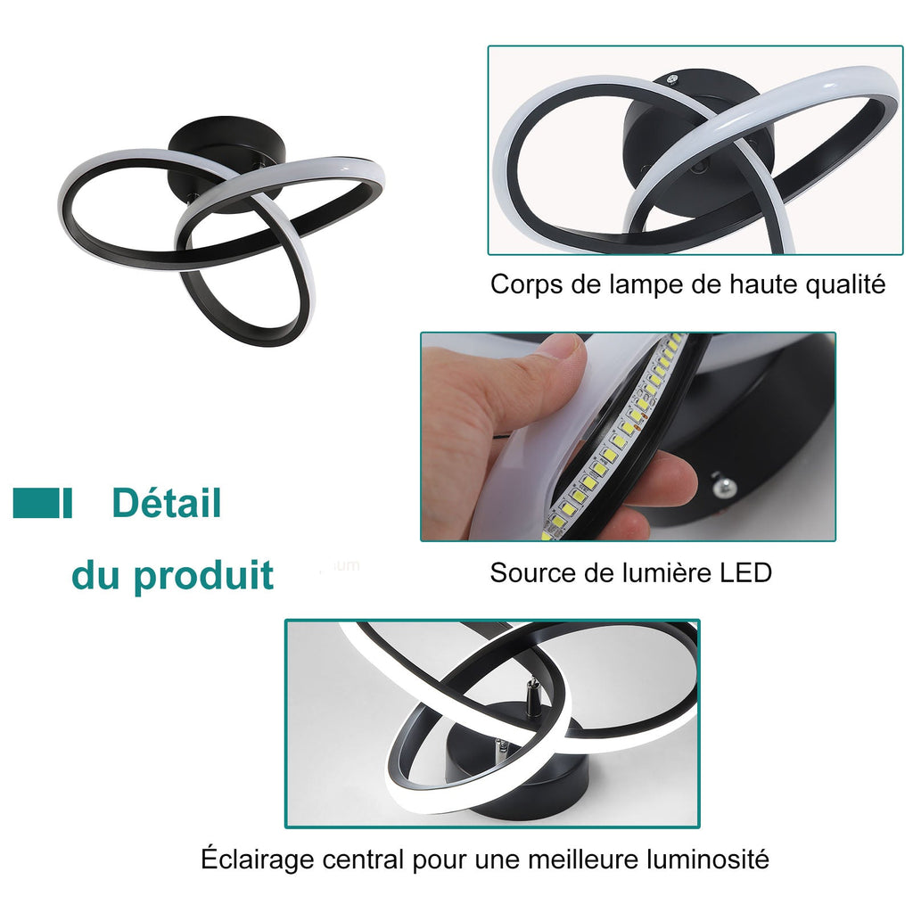 Ceiling Light - Black Aluminium Frame, White Light
