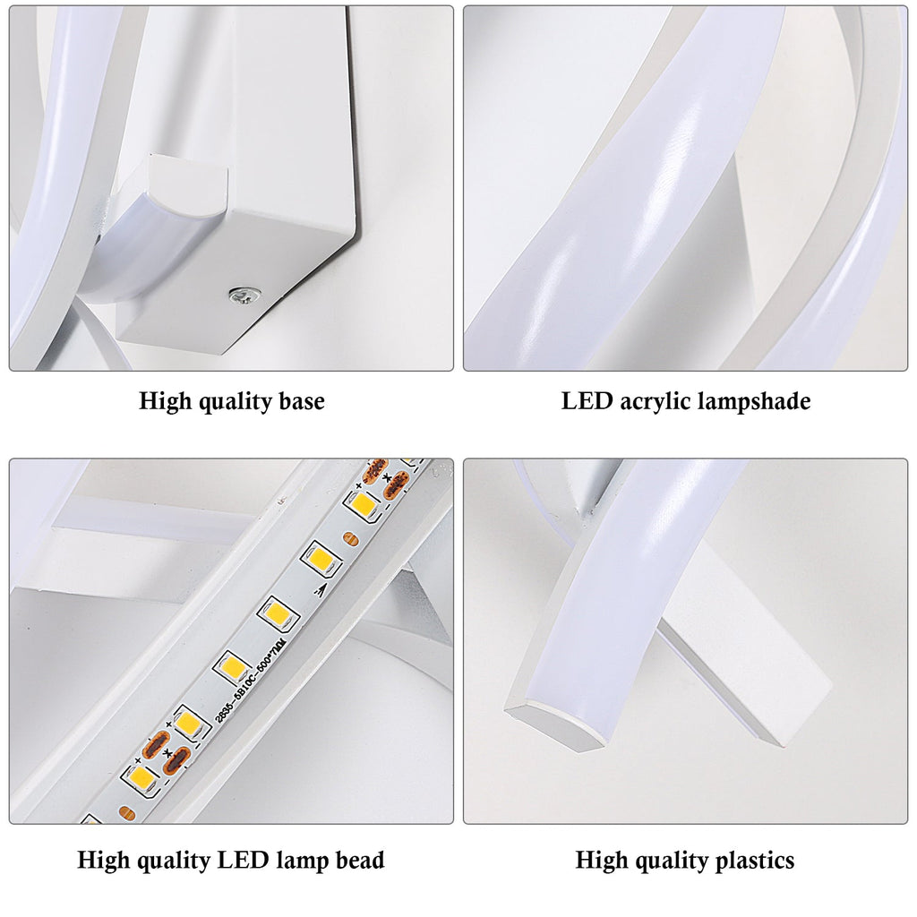 Applique da parete - Telaio in alluminio bianco, Luce calda
