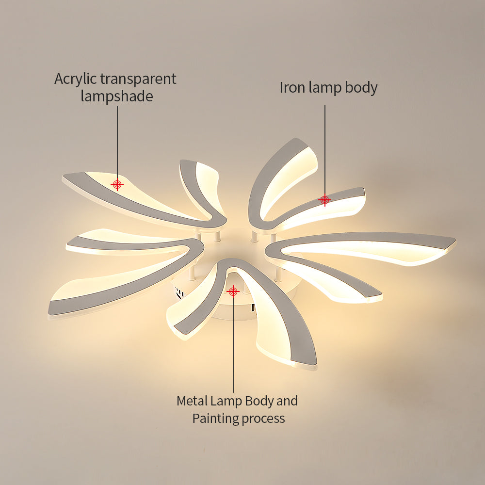Comely Plafonnier LED Moderne, 50W 5625LM Lampe de Plafond, Lumière Chaude 3000K Luminaire en Acrylique pour Salon, Chambre à Coucher, 72cm