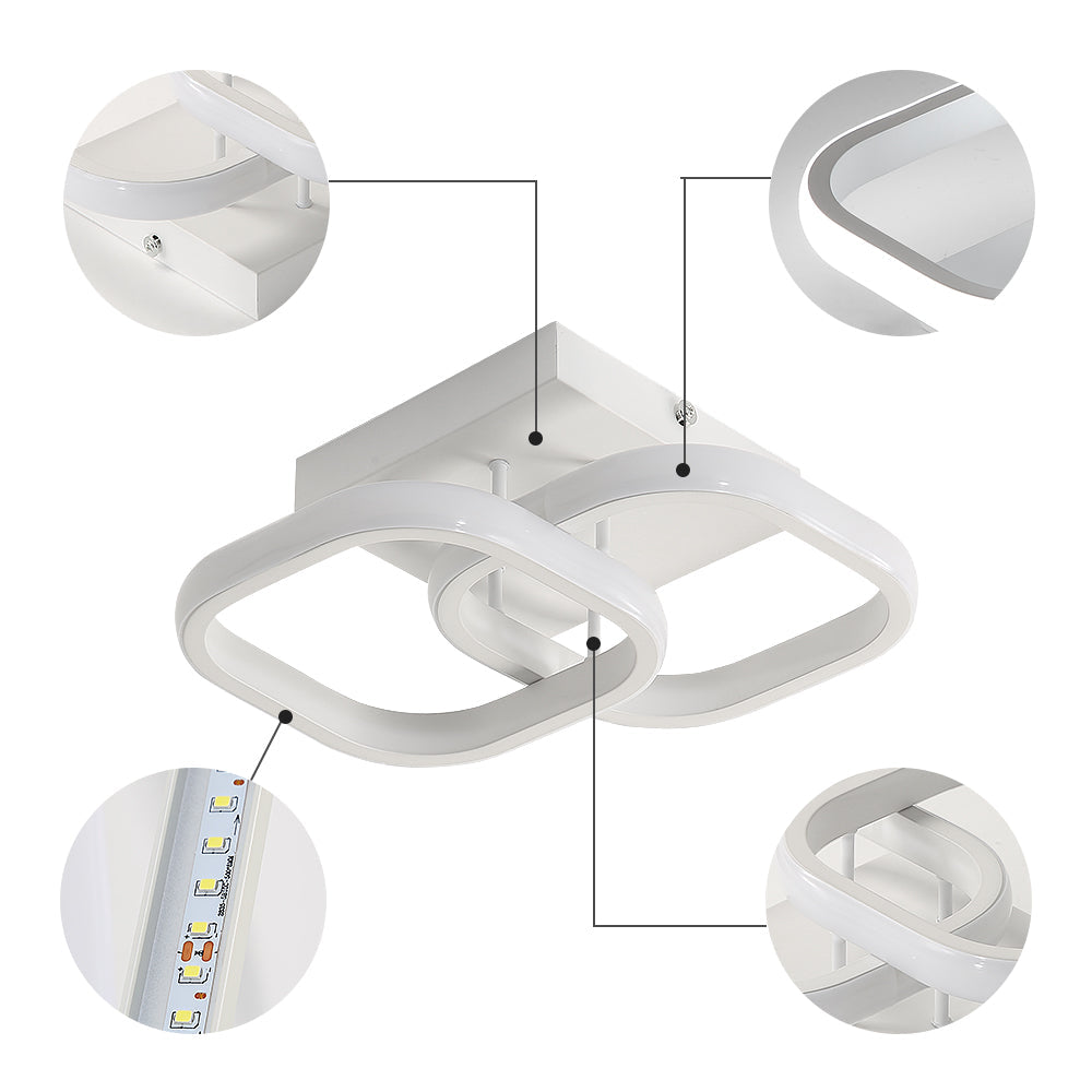 Ceiling Light - White Aluminium Frame, White Light