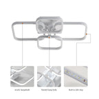 Lustre Moderne LED Comely, Luminaire De Plafond Design Carrés Blancs 60W 6750LM, Lampe De Plafond En Acrylique Pour Salon Chambre Cuisine Salle De Séjour Bureau, Lumière Froide 6500K