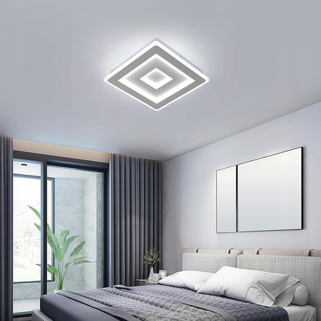 Ceiling Light - White Acrylic Frame, White Light