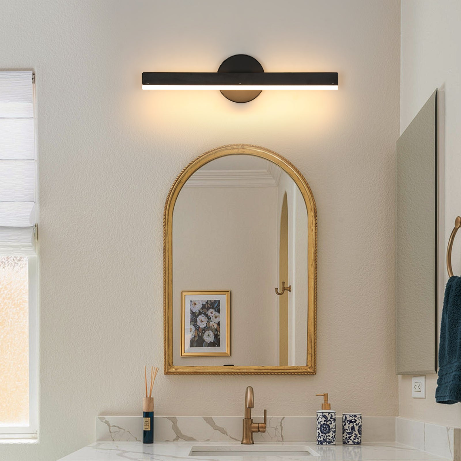 Wall Light - Black Acrylic Frame, Warm Light