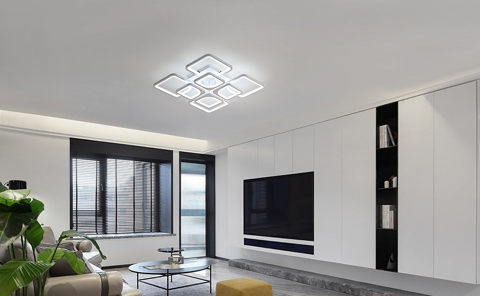 Comely Plafonnier LED Dimmable, 80W 8000LM Luminaire Plafonnier Salon avec Télécommande et Contrôle APP, Blanc Lampe de Plafond pour Salon,Bureau,Salle À Manger, 3000~6500K