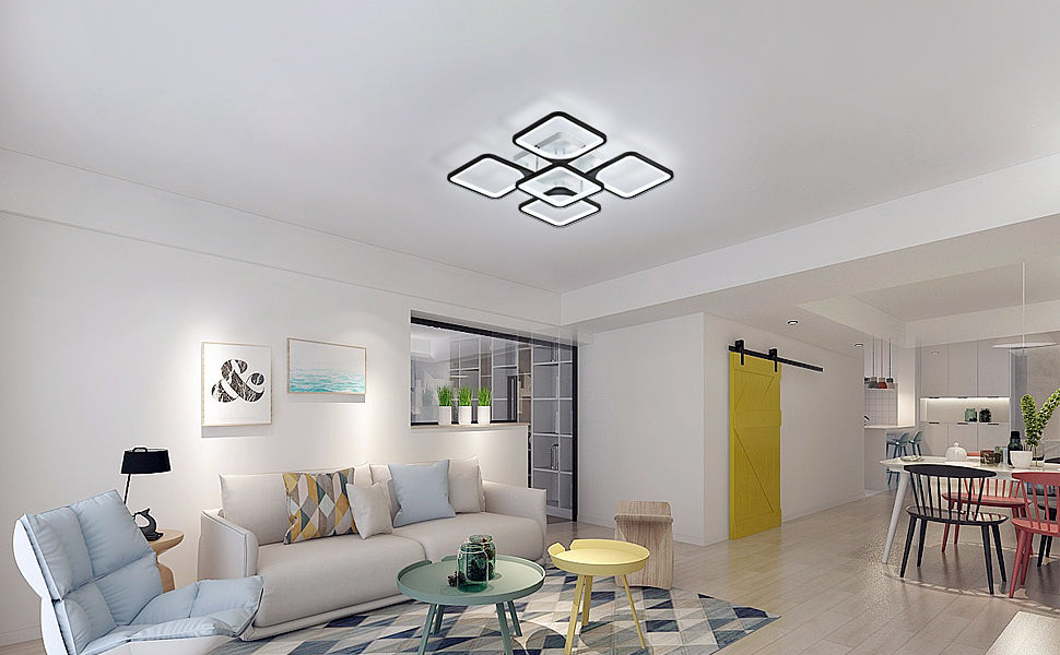 Ceiling Light - Black Acrylic Frame, White Light