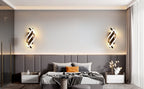Applique - Telaio in alluminio nero, luce calda