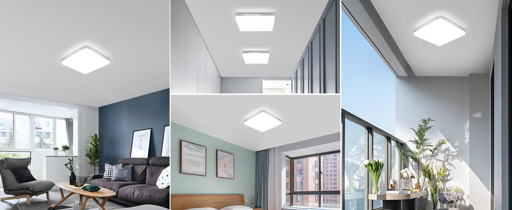 Comely LED Plafonnier 30x30 cm, 48W Blanc Froid 6500K, Plafonnier LED Plat Blanc, IP54 Étanche, Économie d'Énergie, Ultra-fin, pour Salle de Bain, Cuisine, Bureau, Couloir, Salon