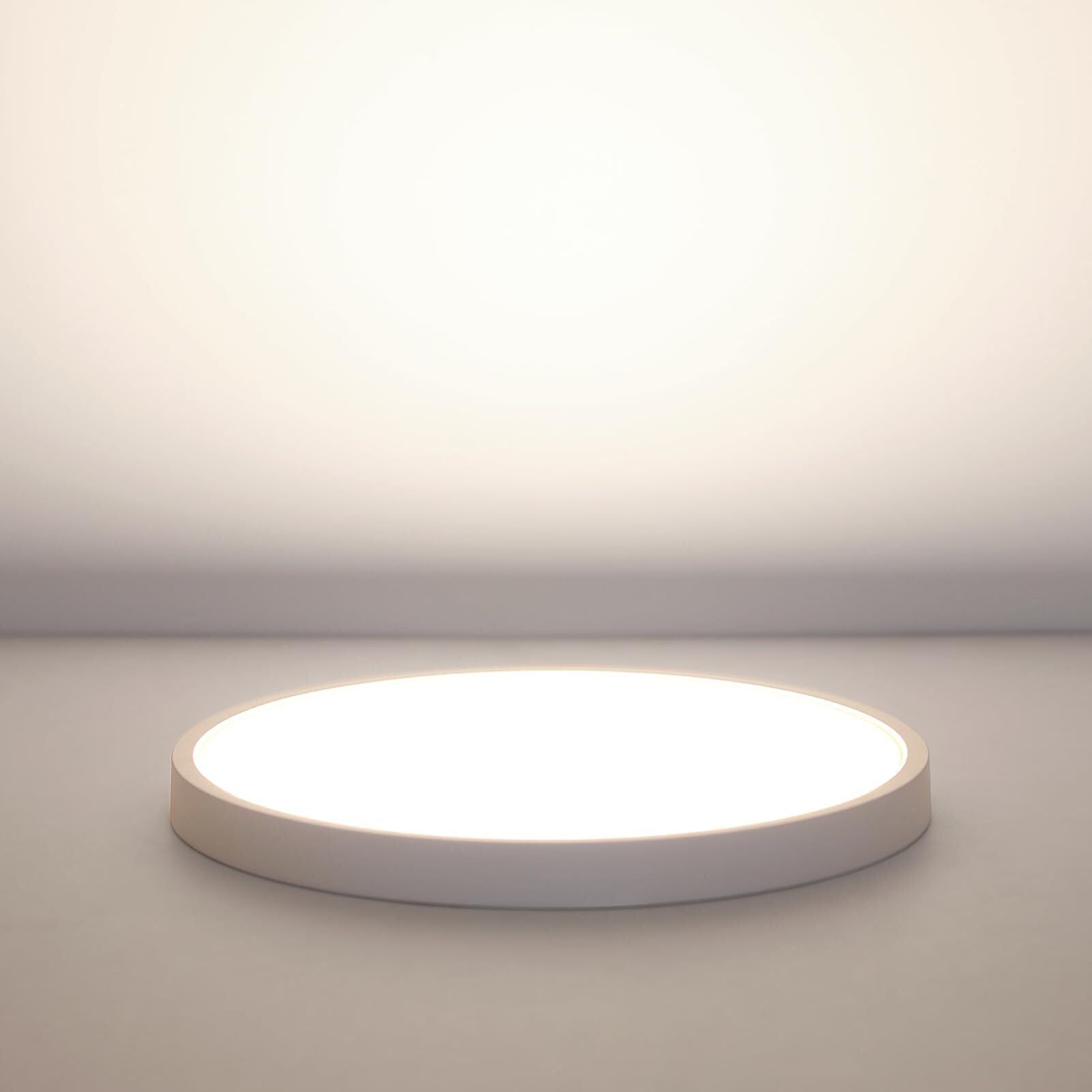 Ceiling Light - White Plastic Frame, Natural Light