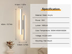 Lampada da parete - Struttura in acrilico bianco, Regolabile