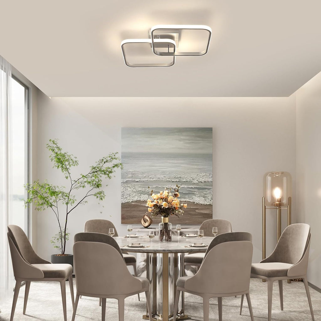 Ceiling Light - Silver Aluminium Frame, Natural Light