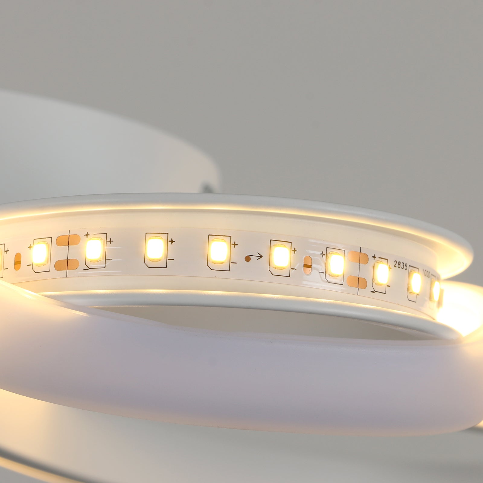Ceiling Light - White Aluminium Frame, Warm Light