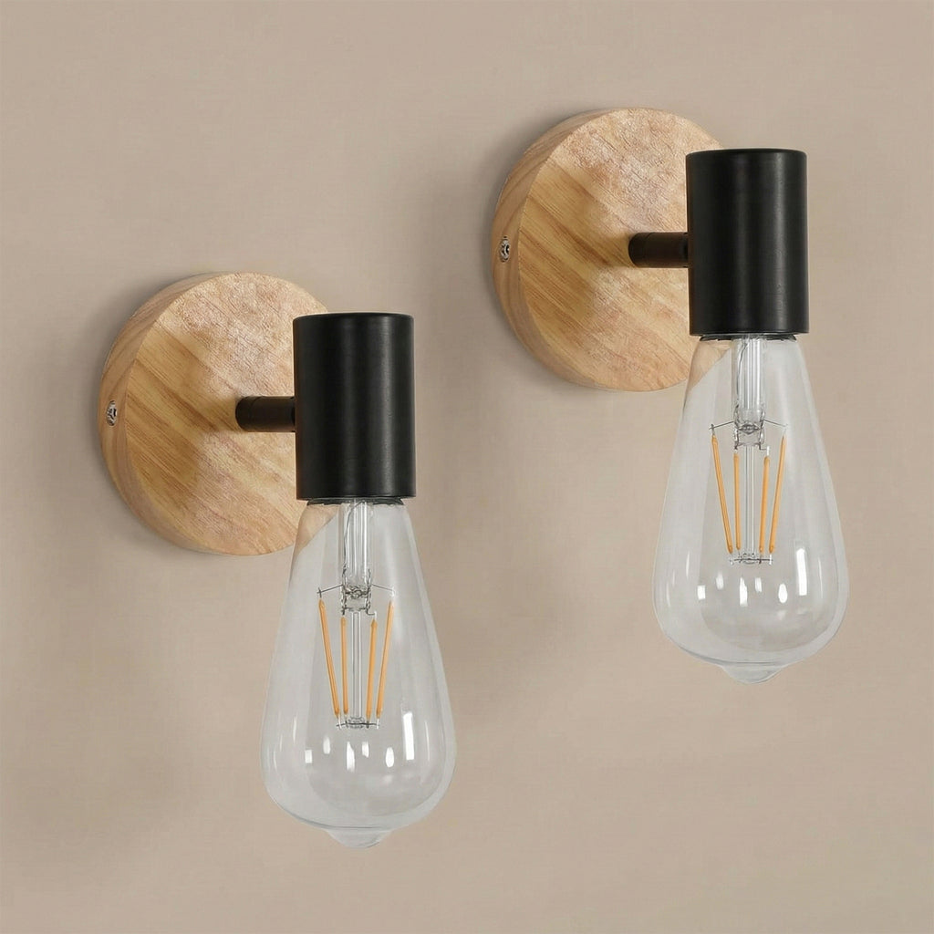 Wall Light - Black Wood Frame