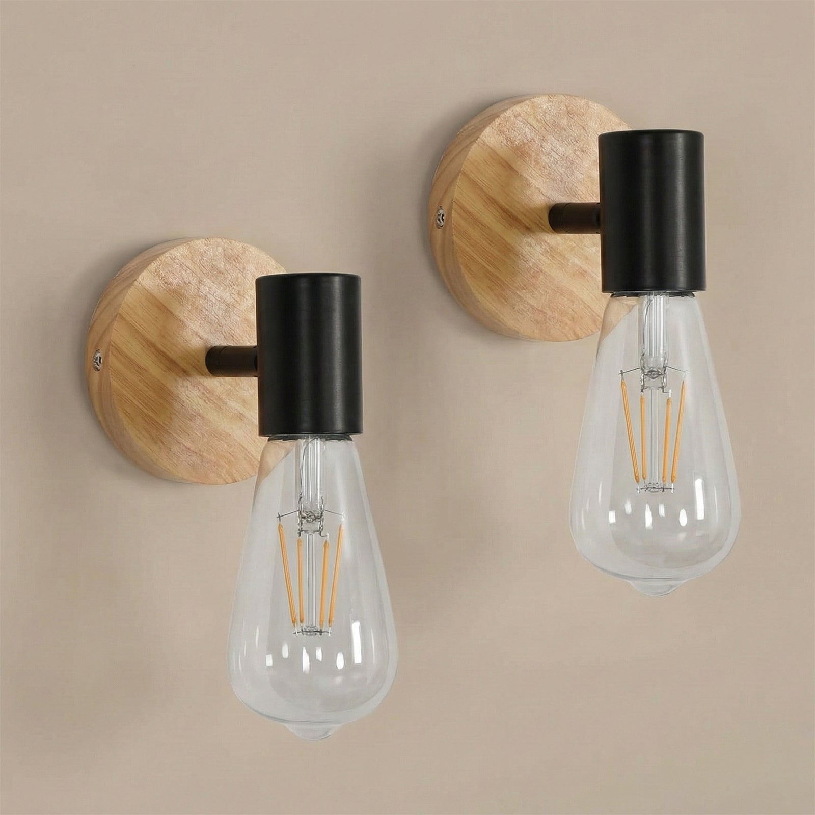 Wall Light - Black Wood Frame