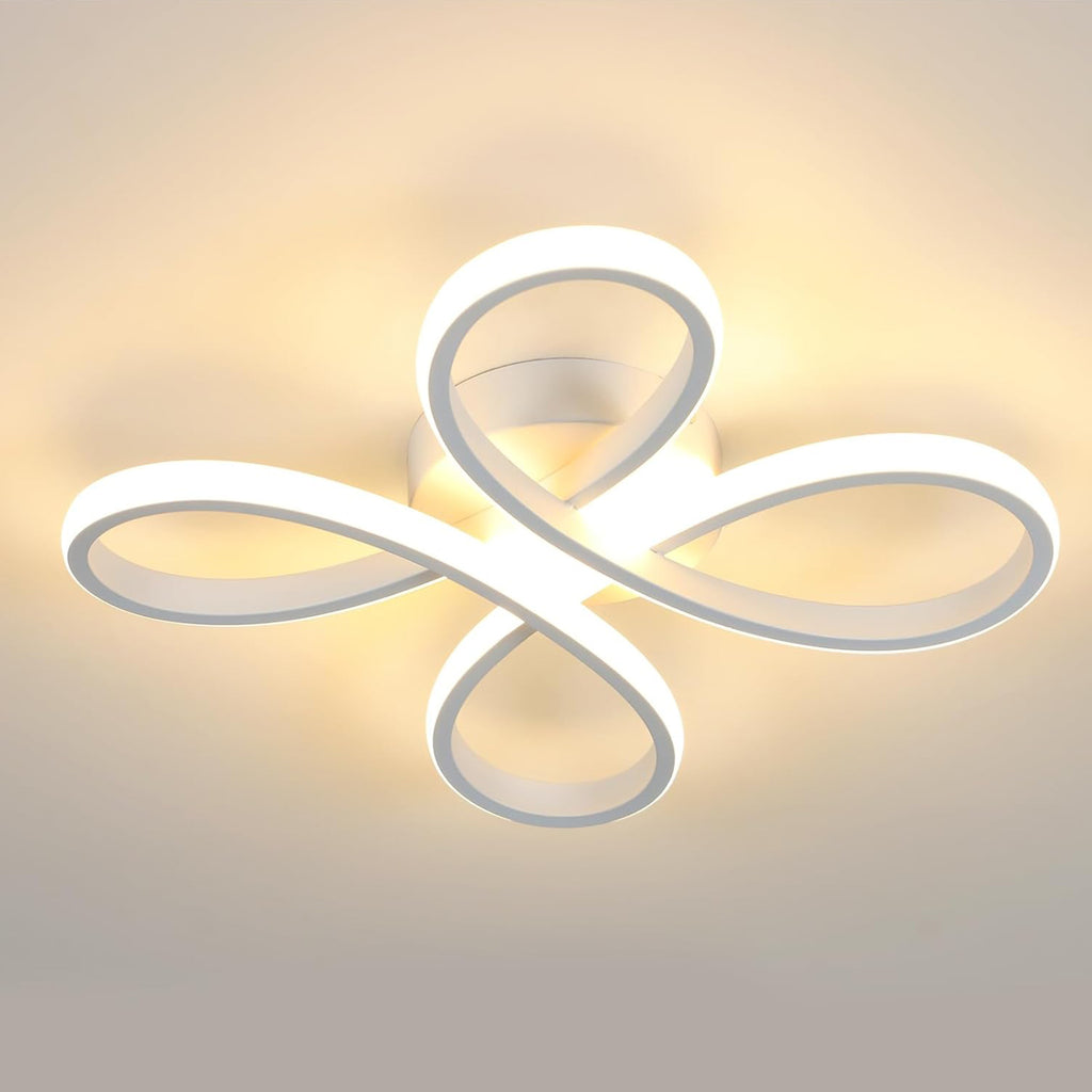 Ceiling Light - White Aluminium Frame, Warm Light