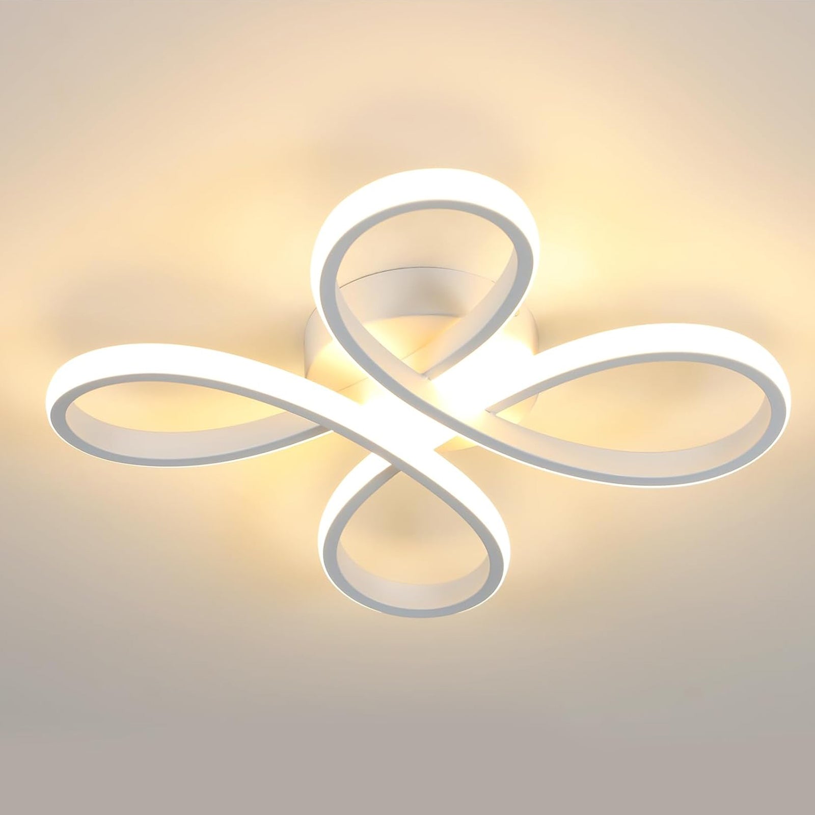 Ceiling Light - White Aluminium Frame, Warm Light