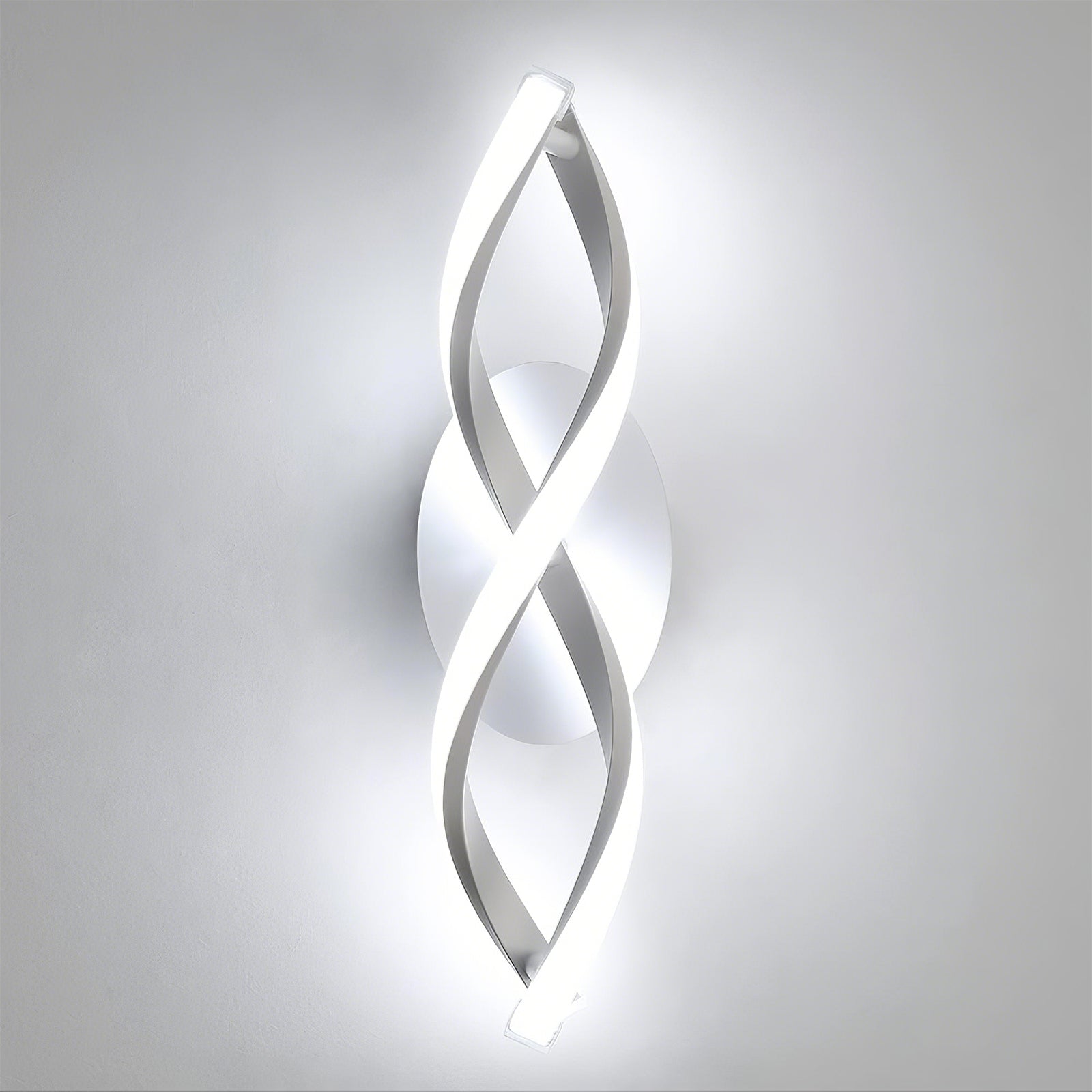 Comely Applique Murale Interieur, LED Lampe Murale Moderne 16W 1800LM, Cool White 6500k, Design incurvée Appliques pour Chambre à Coucher Escalier Salon,3-6m²