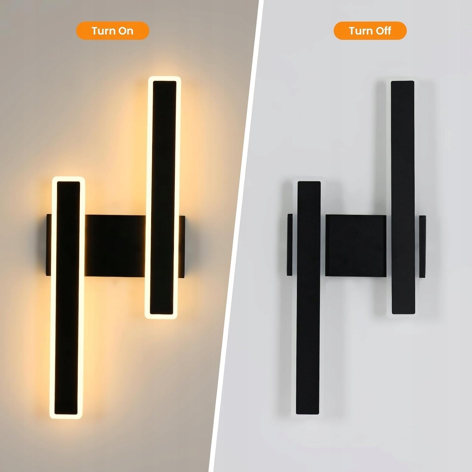 Wall Light - Black Acrylic Frame, Warm Light