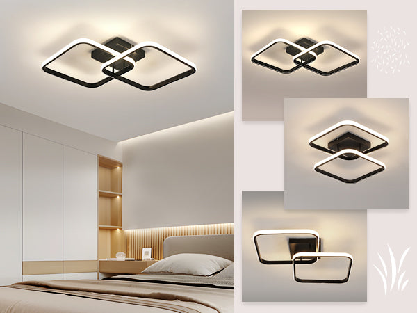 Ceiling Light - Black Aluminium Frame, Natural Light