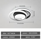 Comely Plafonnier LED, Rond Lampe de Plafond 32W, Moderne Luminaire Plafonnier pour Couloir Coucher Salle de Bains Cuisine Salon, Blanc Froid 6500K, Longueur 28cm, Nero