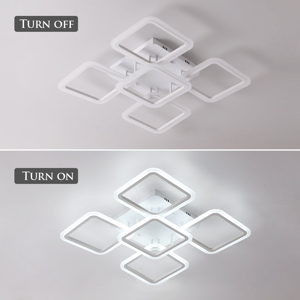 Ceiling Light - White Acrylic Frame, White Light