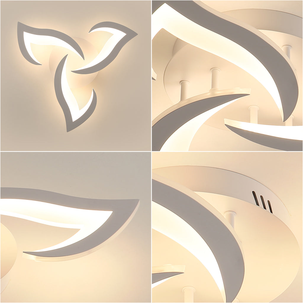 Comely Plafonnier LED Dimmable, Lampe de Plafond Moderne Acrylique 35W 3937LM, 3000K-6500K, Luminaire Plafonnier avec Télécommande pour Chambre Salon, Dia 58cm
