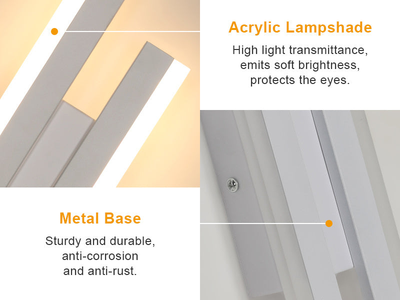 Lampada da parete - Struttura in acrilico bianco, Regolabile