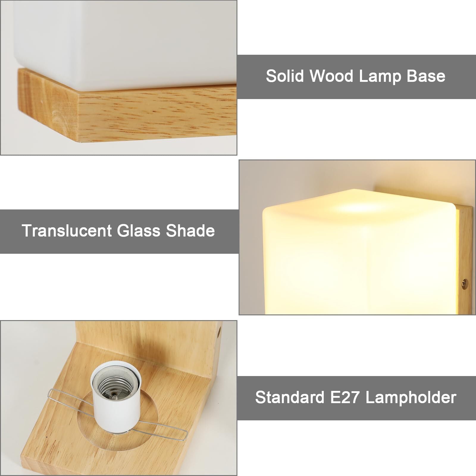 Wall Light - Wood Glass Frame