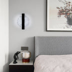 Comely Applique Murale Interieur LED 12W, Noir Ronde 1500LM Lumière Blanche Froide 6500K Lampe Murale LED avec Feuille d'argent, Lampe Murale LED Moderne pour Couloir Salon Chambre