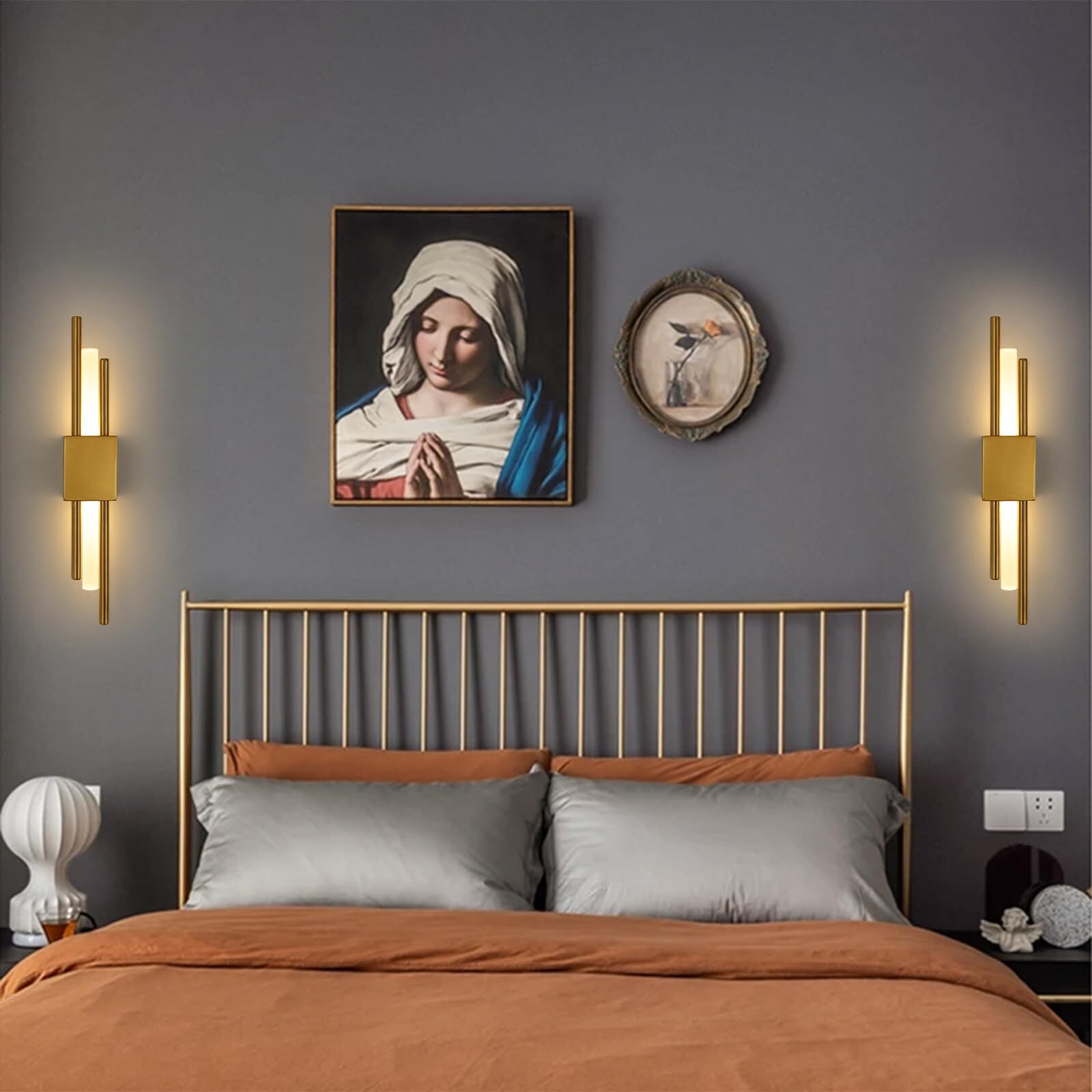 Wall Light - Gold Metal Frame, Warm Light