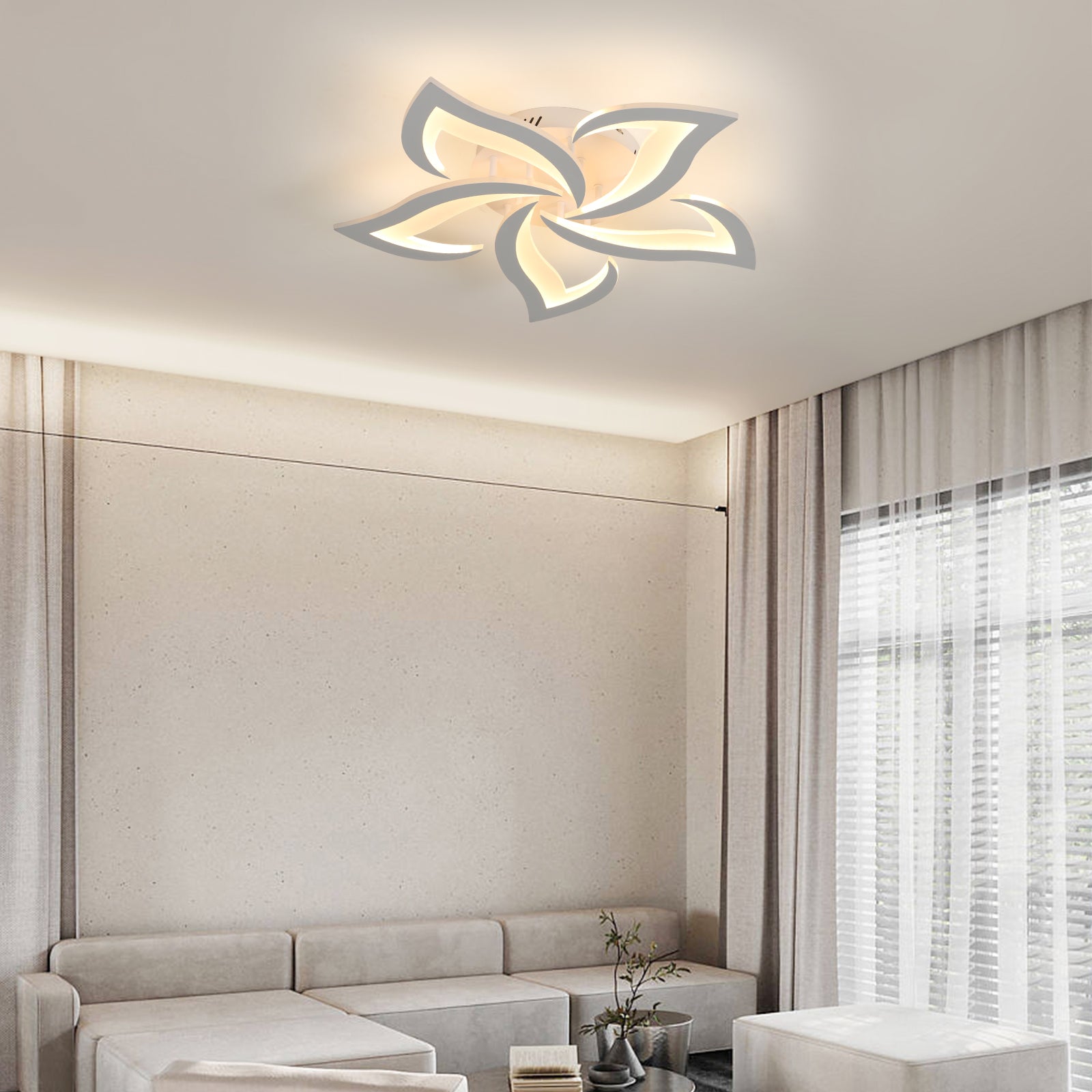 Comely Plafonnier LED Dimmable, Luminaire Plafonnier 40W 4700LM, Télécommande/APP, 3000k-6500k Φ60cm, Lampe de Plafond per Salon Chambre
