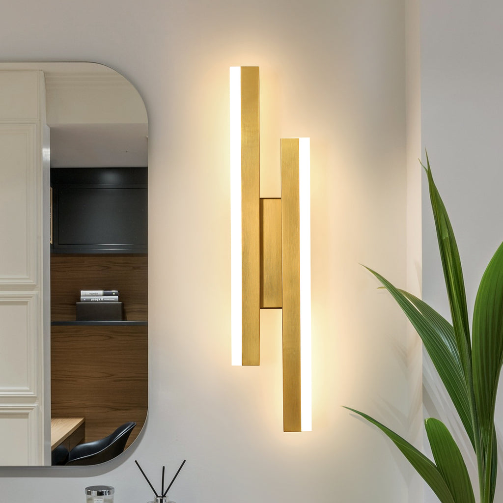 Applique - Cornice in acrilico dorato, Luce calda