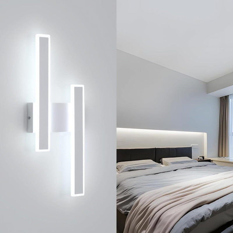 Applique - Cornice in acrilico bianco, luce bianca