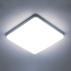 Ceiling Light - White Plastic Frame, White Light