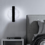 Comely Applique Murale Interieur LED 12W, Noir Ronde 1500LM Lumière Blanche Froide 6500K Lampe Murale LED avec Feuille d'argent, Lampe Murale LED Moderne pour Couloir Salon Chambre