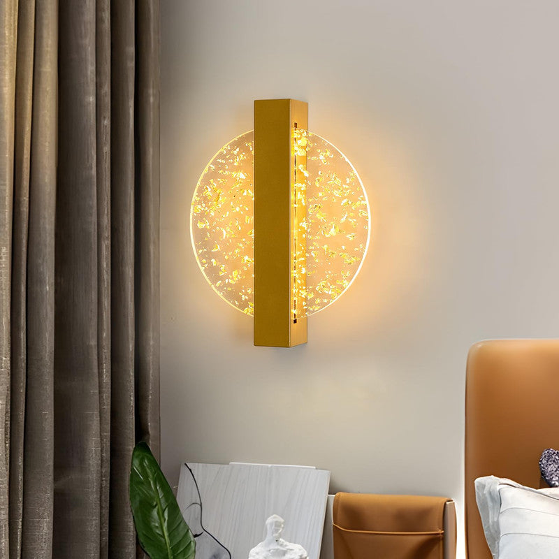 Comely Applique Murale LED 12W, Or Lampe Murale Intérieure Moderne en Aluminium Ronde pour Salon, Chambre, Escalier, Couloir, Blanc Chaud 3000K
