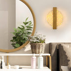 Comely Applique Murale LED 12W, Or Lampe Murale Intérieure Moderne en Aluminium Ronde pour Salon, Chambre, Escalier, Couloir, Blanc Chaud 3000K
