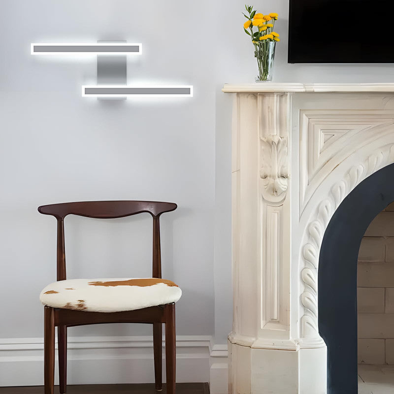 Applique - Cornice in acrilico bianco, luce bianca