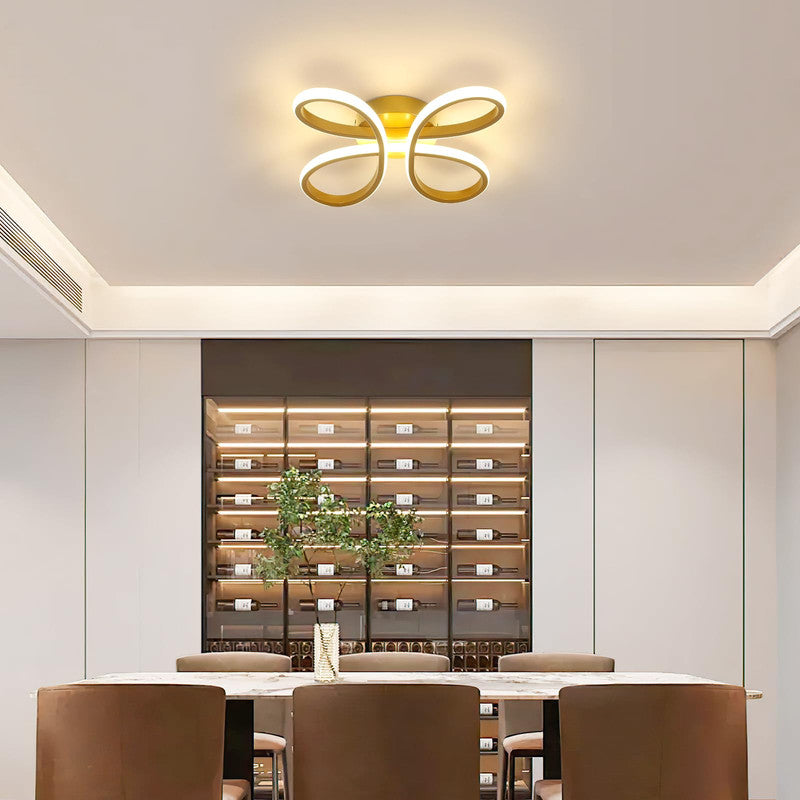 Comely Plafonnier LED Moderne, 30W 3375LM Lampe de Plafond, Luminaire Plafonnier LED pour Chambre salon, Salle à manger Cuisine, Lumière Chaude 3000K, 30cm, Or