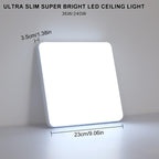 Ceiling Light - White Plastic Frame, White Light