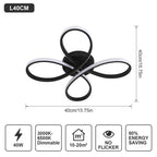Ceiling Light - Black Aluminium Frame, Tunable and Dimmable