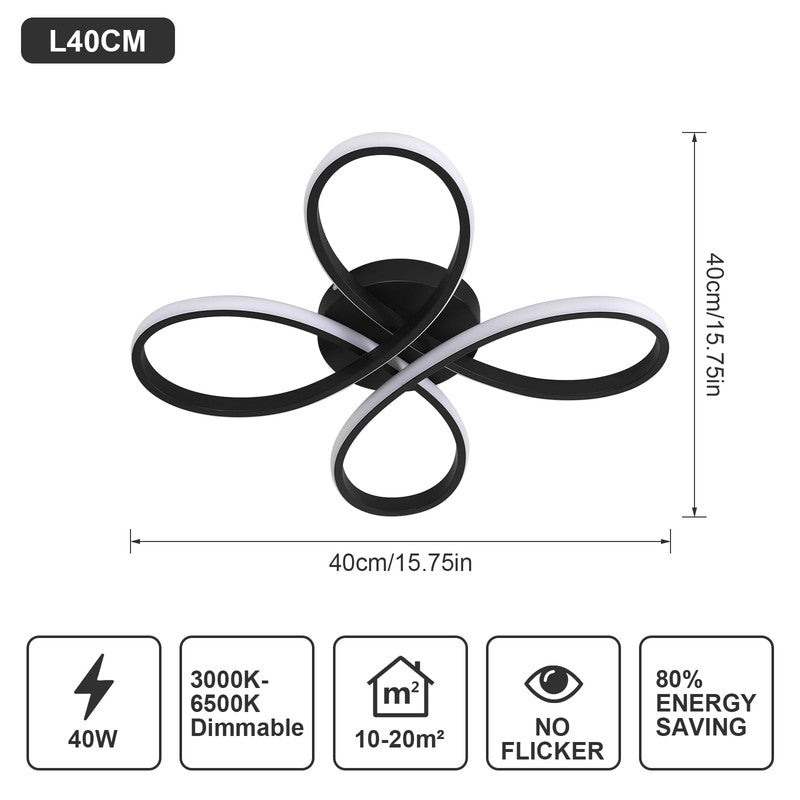 Ceiling Light - Black Aluminium Frame, Tunable and Dimmable