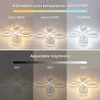 Comely Plafonnier LED Dimmable Moderne, 40W 4500LM 40cm 3000K-6500K, Luminaire Plafonnier Intérieur Forme Fleur avec Télécommande, Blanc Lampe de Plafond LED pour Chambre à Coucher, Salon