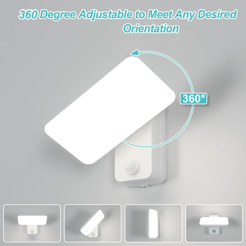 Wall Light - White Aluminium Frame, White Light