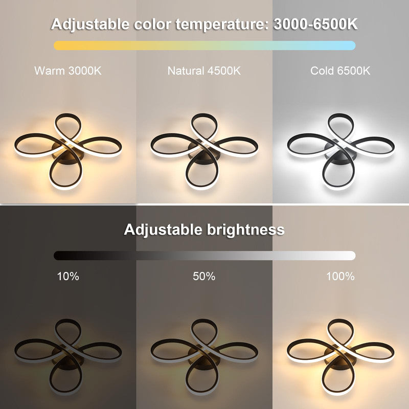 Ceiling Light - Black Aluminium Frame, Tunable and Dimmable