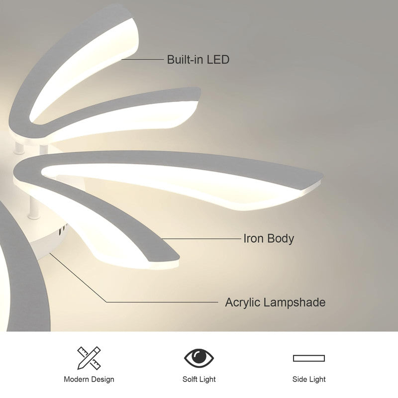 Comely Plafonnier LED, 50W 5625LM Lampe de Plafond, Moderne Luminaire Plafonnier pour Salon, Chambre à Coucher, 70cm, Lumière Naturelle 4500K, Blanc