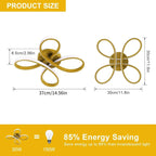 Comely Plafonnier LED Moderne, 30W 3375LM Lampe de Plafond, Luminaire Plafonnier LED pour Chambre salon, Salle à manger Cuisine, Lumière Chaude 3000K, 30cm, Or