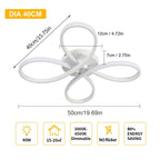 Comely Plafonnier LED Dimmable Moderne, 40W 4500LM 40cm 3000K-6500K, Luminaire Plafonnier Intérieur Forme Fleur avec Télécommande, Blanc Lampe de Plafond LED pour Chambre à Coucher, Salon