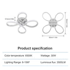 Comely Plafonnier LED, 30W 3500LM Lampe de Plafond LED Créatif Floral Design, Argent Luminaire Plafonnier LED en Acrylique pour Chambre Salon Salle à Manger Cuisine, Blanc Froid 6500K