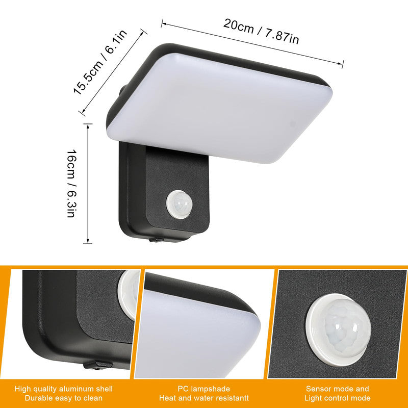 Wall Light - Black Aluminium Frame, Warm Light