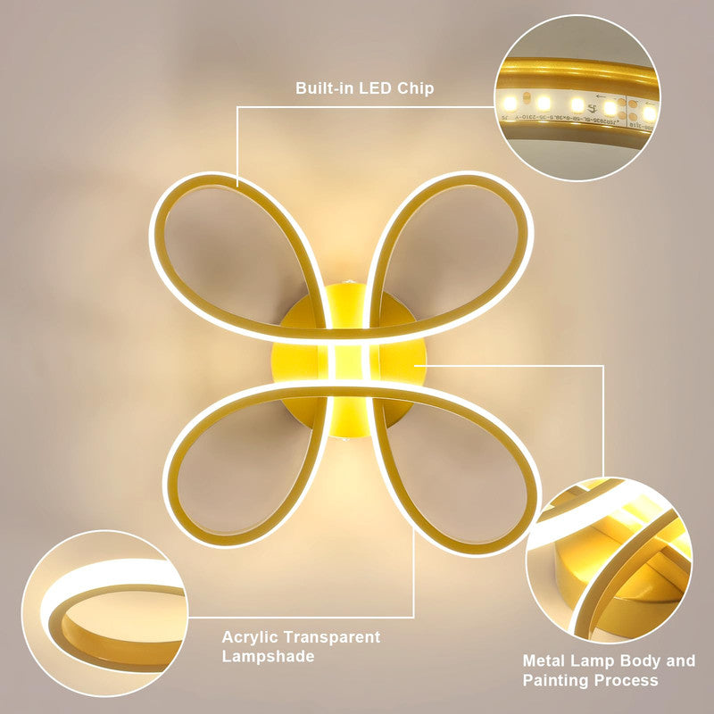Comely Plafonnier LED Moderne, 30W 3375LM Lampe de Plafond, Luminaire Plafonnier LED pour Chambre salon, Salle à manger Cuisine, Lumière Chaude 3000K, 30cm, Or